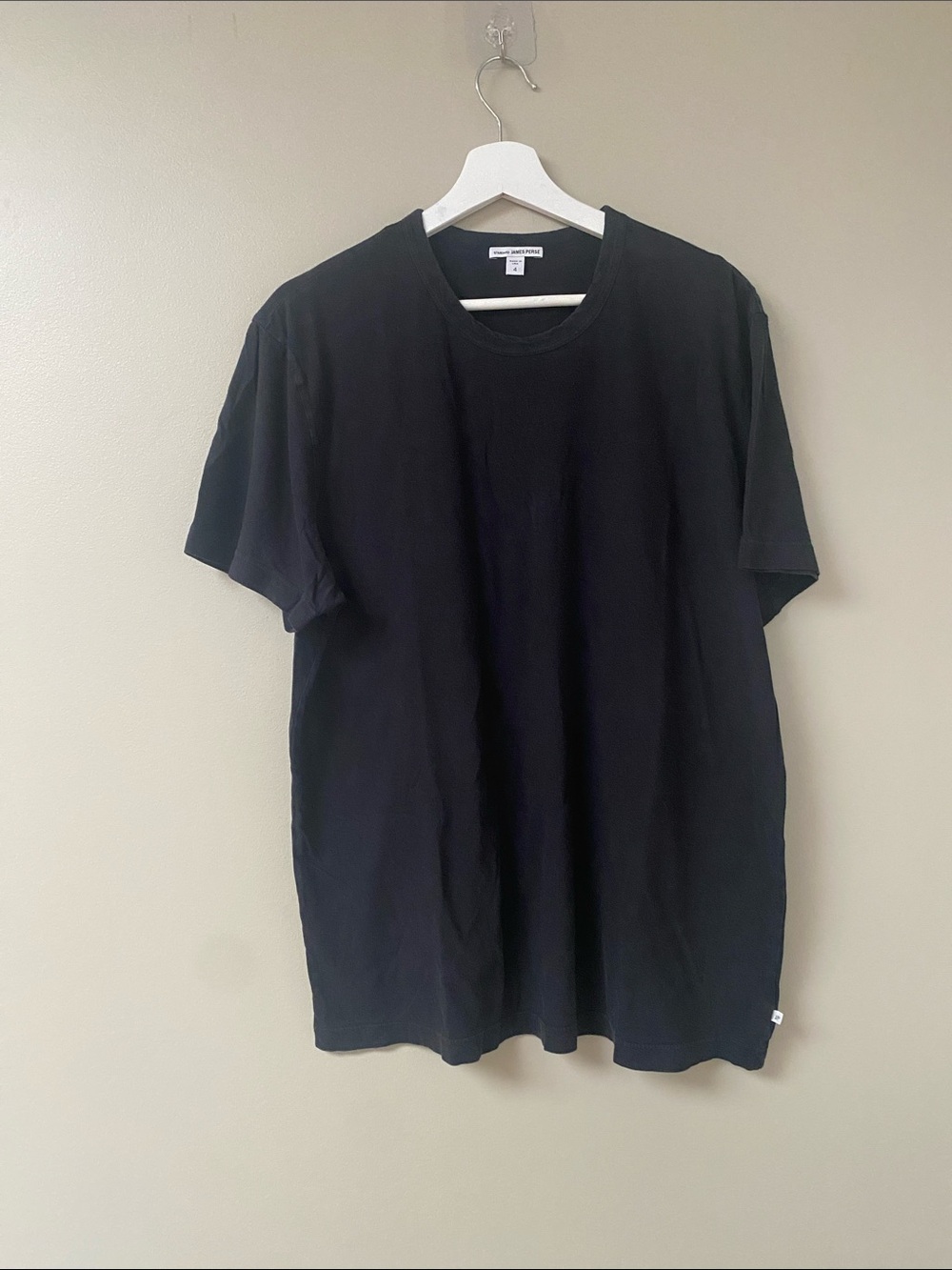 James Perse Black Short Sleeve Crew Neck Tee size XL